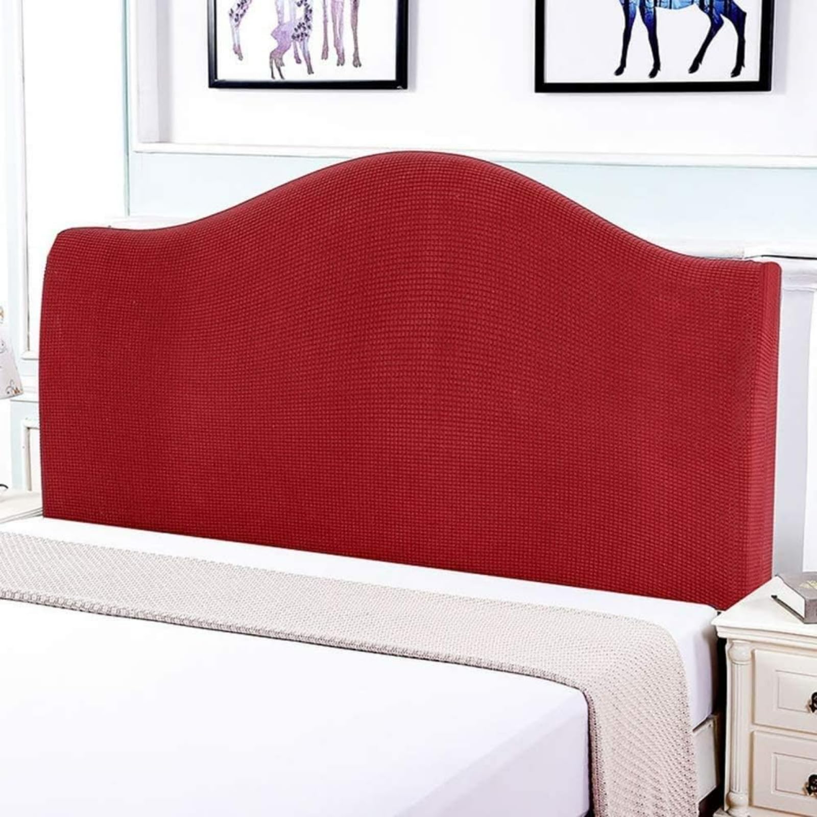 EFELIM Stretch Bed Headboard Cover - Washable Dustproof Slipcover for Twin, Full, Queen & King Size Beds - Red (Queen Size) - Perfect for Bedroom Decor & Headboard Protection