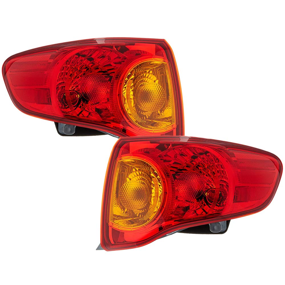 EPIC LIGHTING OE Style Replacement Rear Brake Tail Lights Assembly for 2009-2010 Toyota Corolla - Left & Right Pair (TO2800175 TO2801175 8156002460 8155002460) - Perfect for Night Driving and Enhanced Vehicle Safety