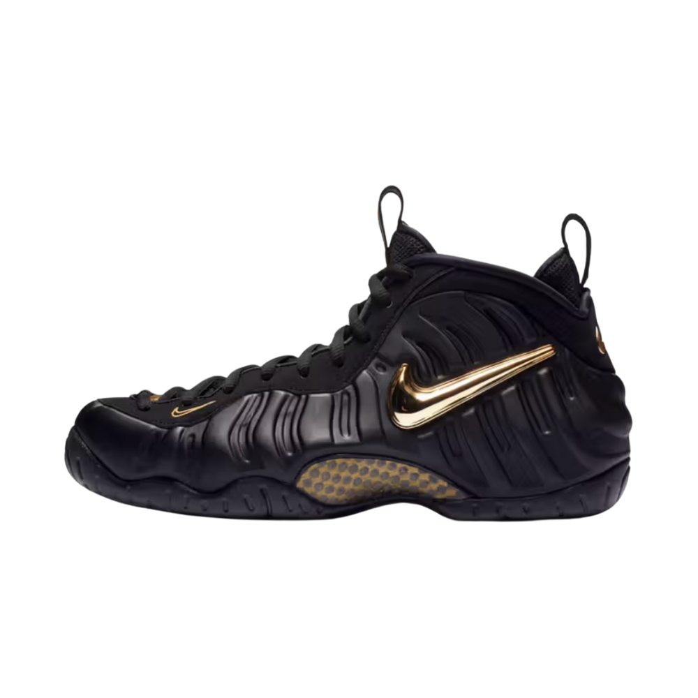 Nike Air Foamposite Pro Basketball Shoes - Black/Metallic Gold for Men | High-Performance Court Sneakers for Basketball & Streetwear Fashion