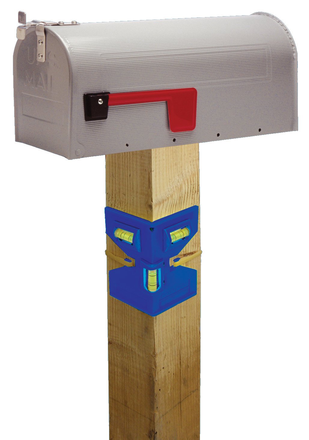 Century Drill & Tool 72898 Post Level - Heavy Duty Adjustable Metal Post Level for Fence, Deck & Mailbox Installation - Perfect for DIY Home Improvement & Construction Projects