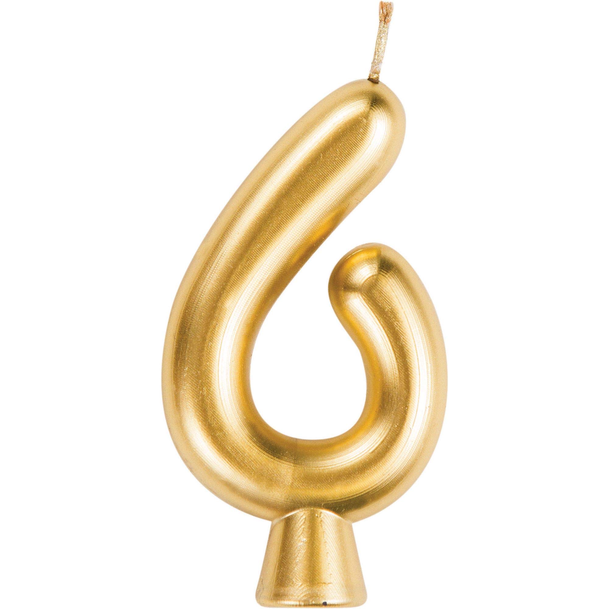 12 Pack Gold 6 Inch Birthday Candles - 2.75 Inch Height for Cake Decorating, Party Supplies, Anniversary & Celebration Events