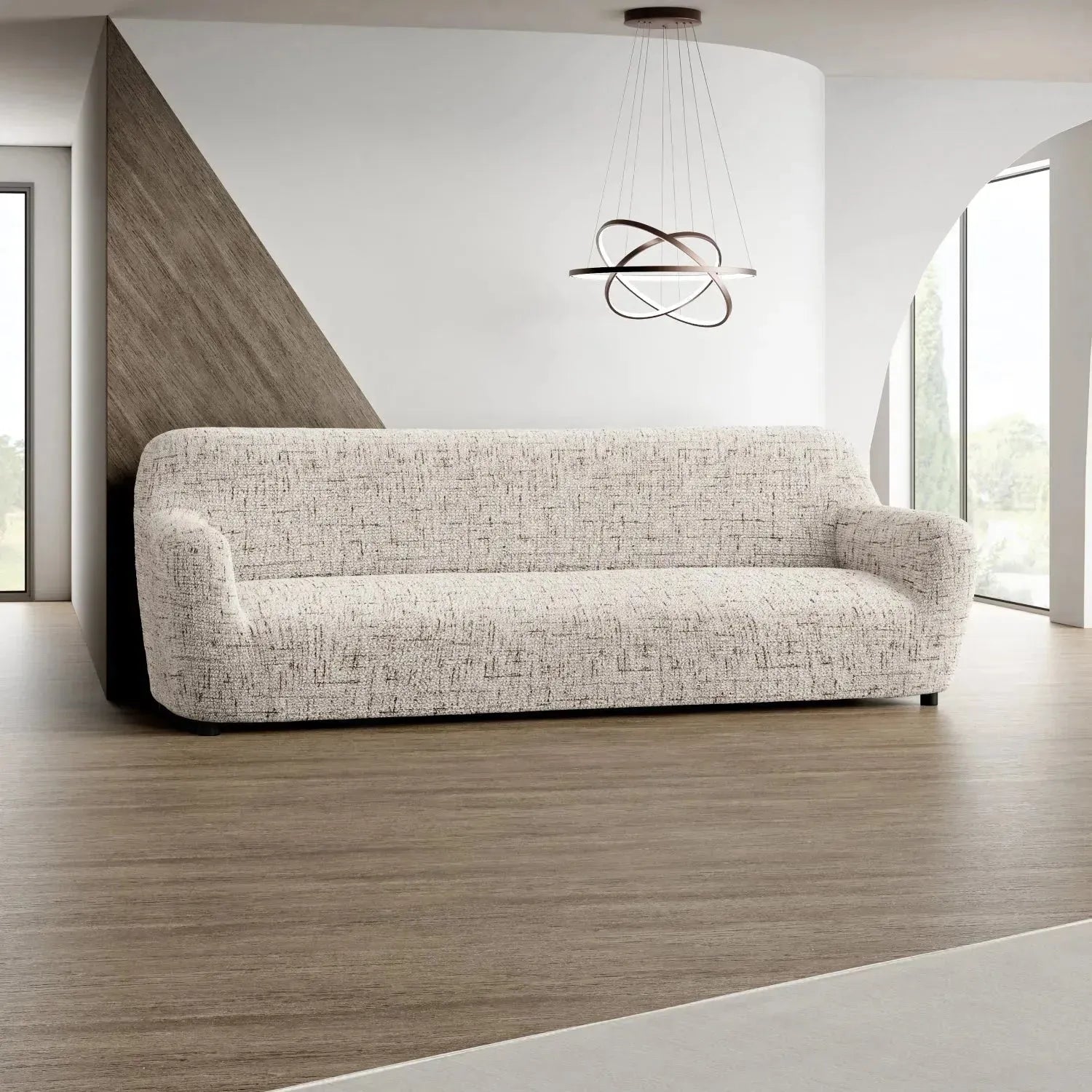 4 Seater Sofa Slipcover - Soft Microfiber Fabric with Stylish Prints - Perfect for Living Room, Family Room & Home Decor