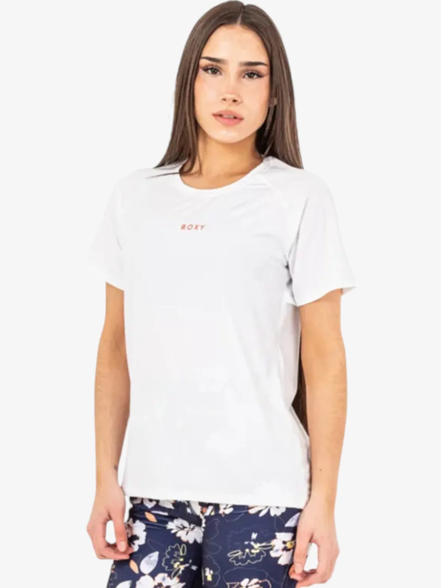 Roxy Fitness Bold Moves White T-Shirt for Women - Workout, Yoga & Running Activewear Top