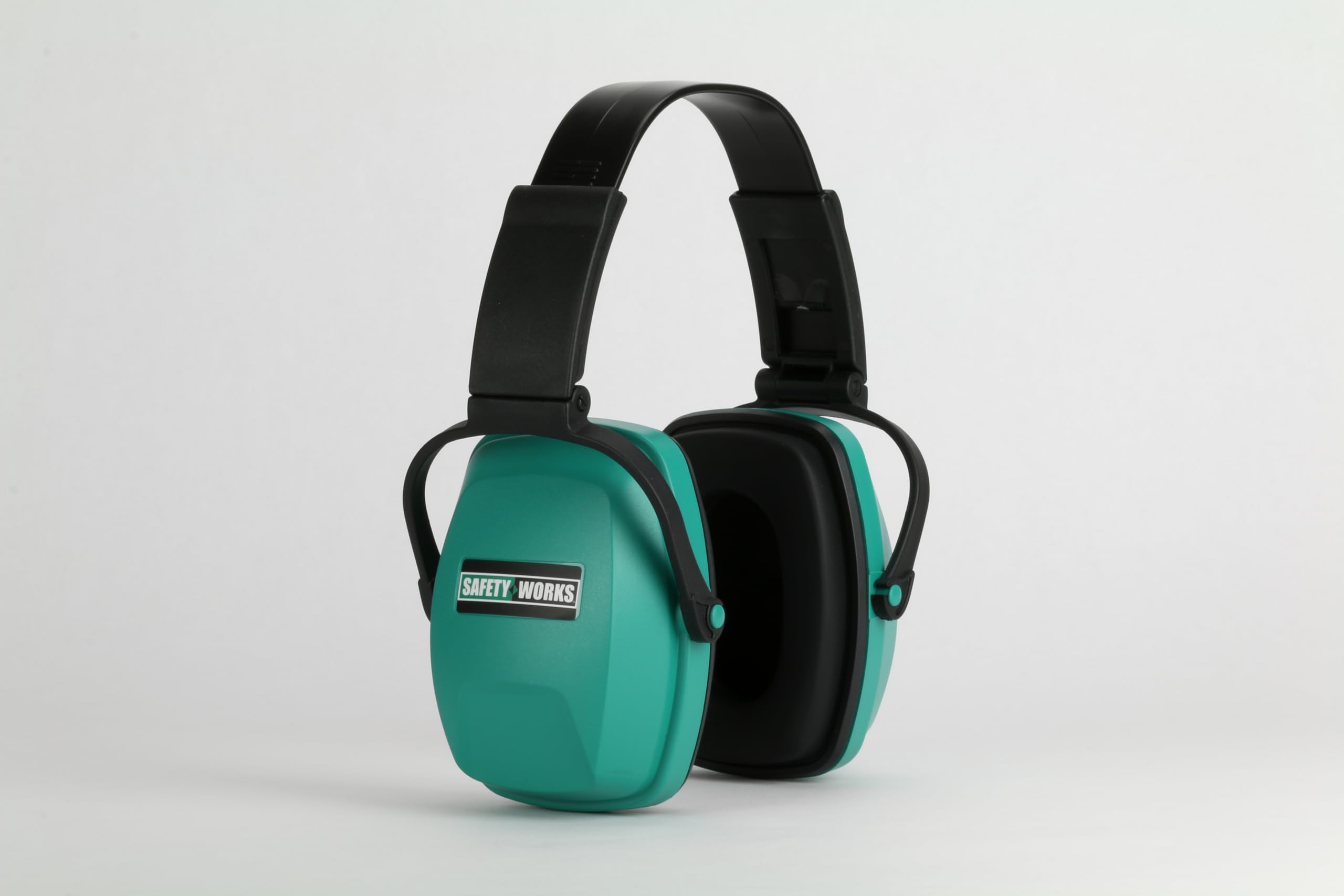 Safety Works SWX00115 Foldable Earmuffs - Noise Reduction Hearing Protection for Shooting, Construction & Industrial Work - Adjustable & Lightweight Black Ear Defenders