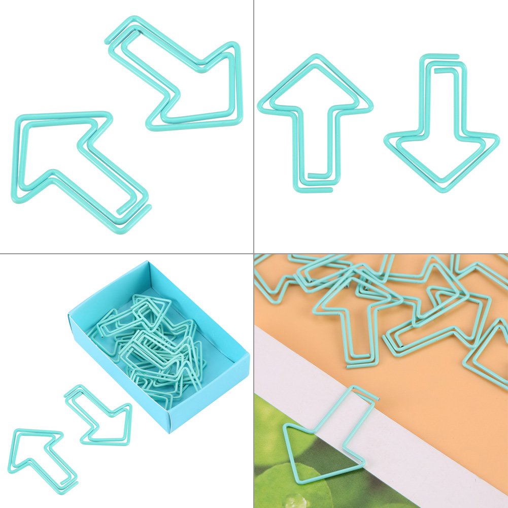 12Pcs Fun Metal Paper Clips - Colorful Document Clips for School, Office, Bookmarking & Organizing (Light Blue) - Perfect for Notebooks, Planners & Office Supplies