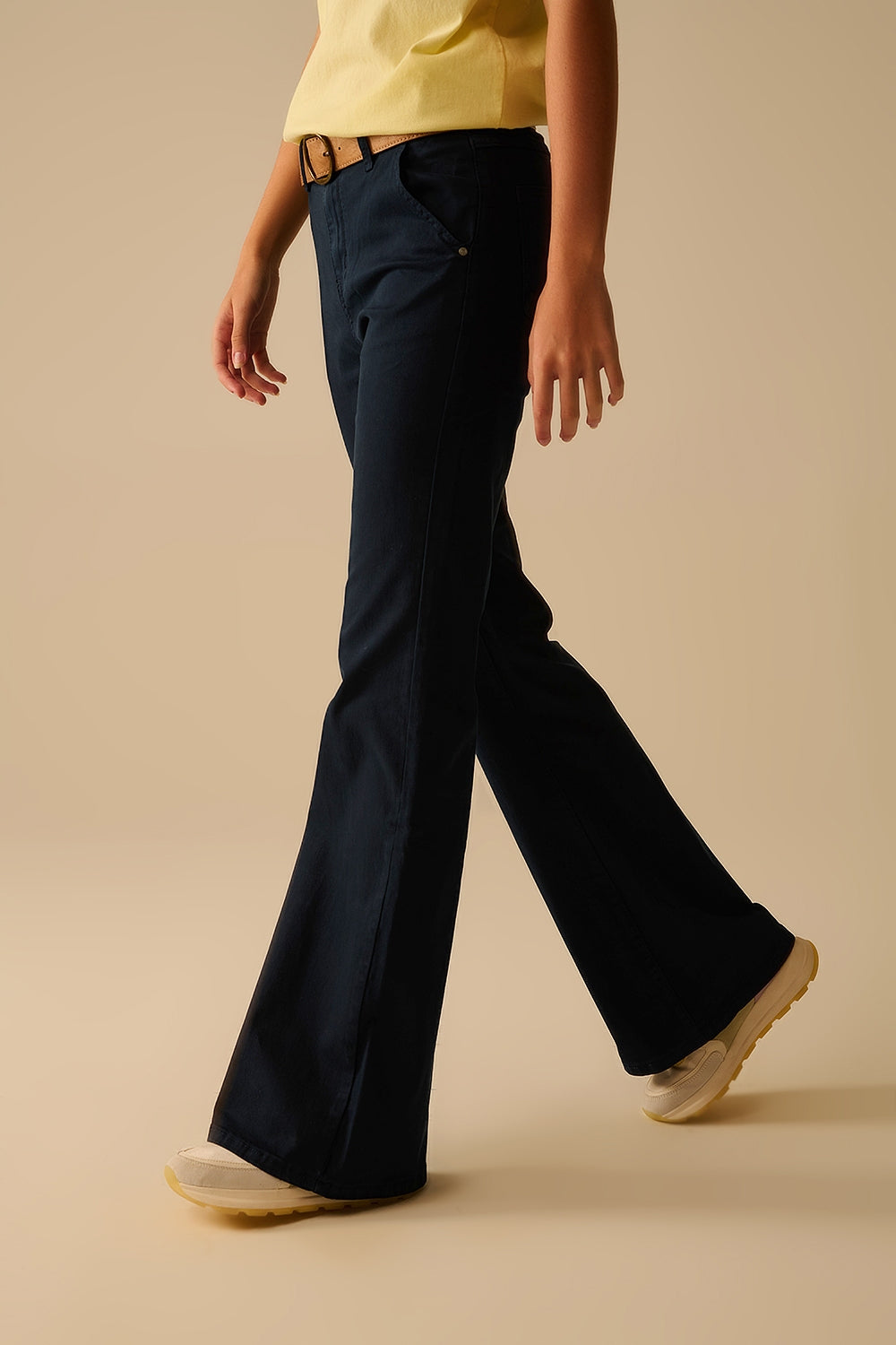 Stretch Comfortable Blue Denim Flare Jeans for Women - Perfect for Casual Wear, Office & Date Nights