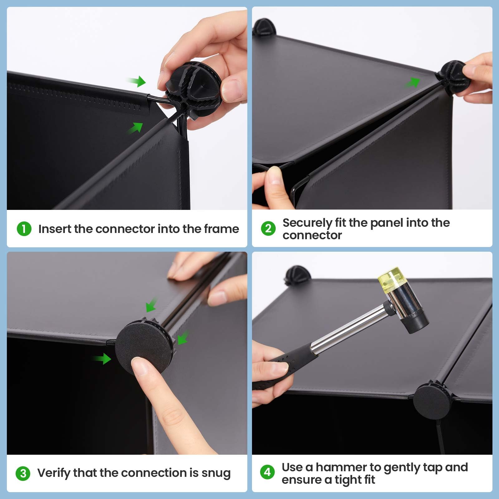 GREENSTELL 6-Cube Closet Organizer & Storage Shelf - Portable Wardrobe Organizer for Kids Clothes, Bedroom, Office - Black | Space-Saving Storage Solution for Home & Office Organization
