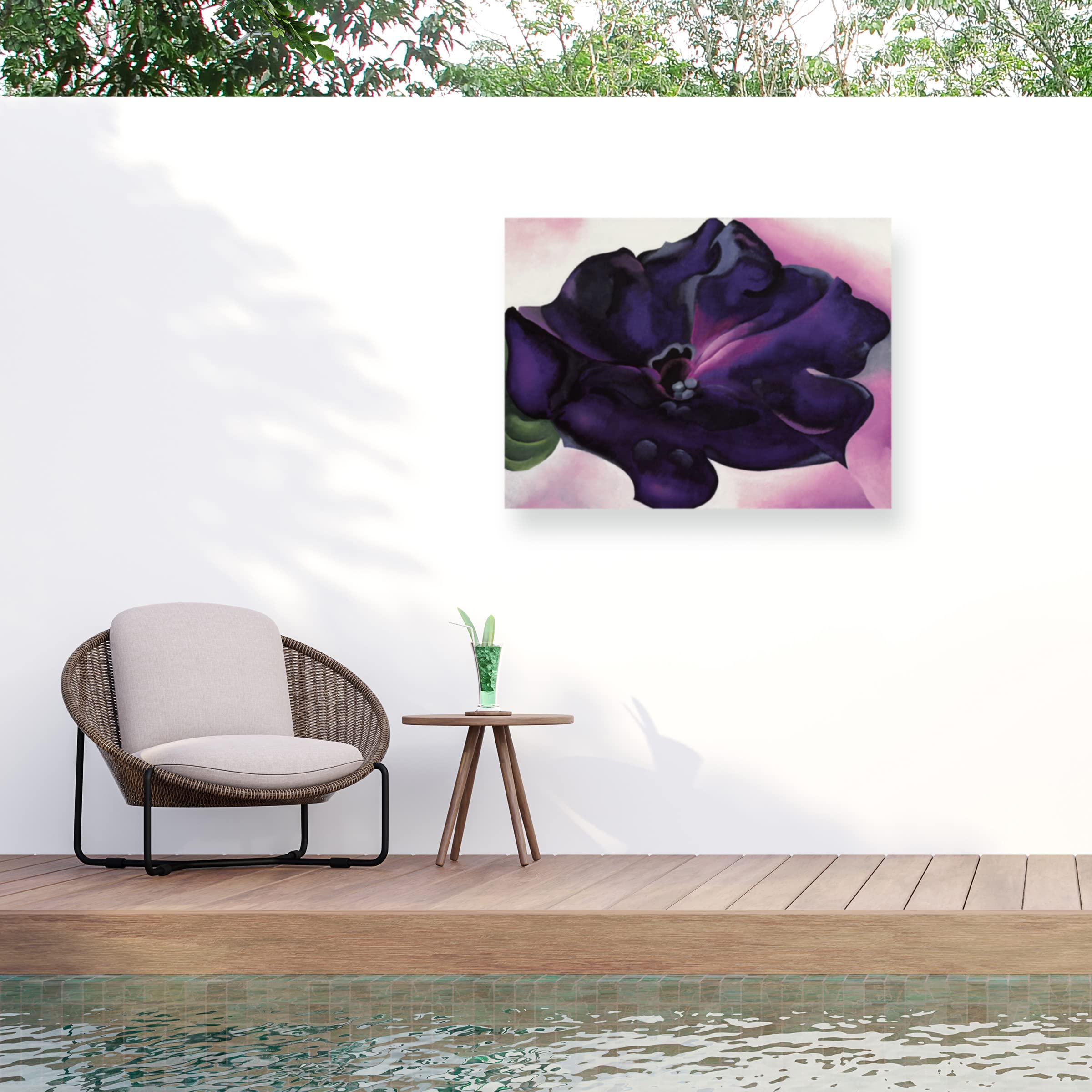 Trademark Fine Art Georgia O'Keeffe 'Petunia' Canvas Print - Waterproof Outdoor Wall Art for Patio, Garden & Poolside Decor - UV Resistant All-Weather Hanging Artwork