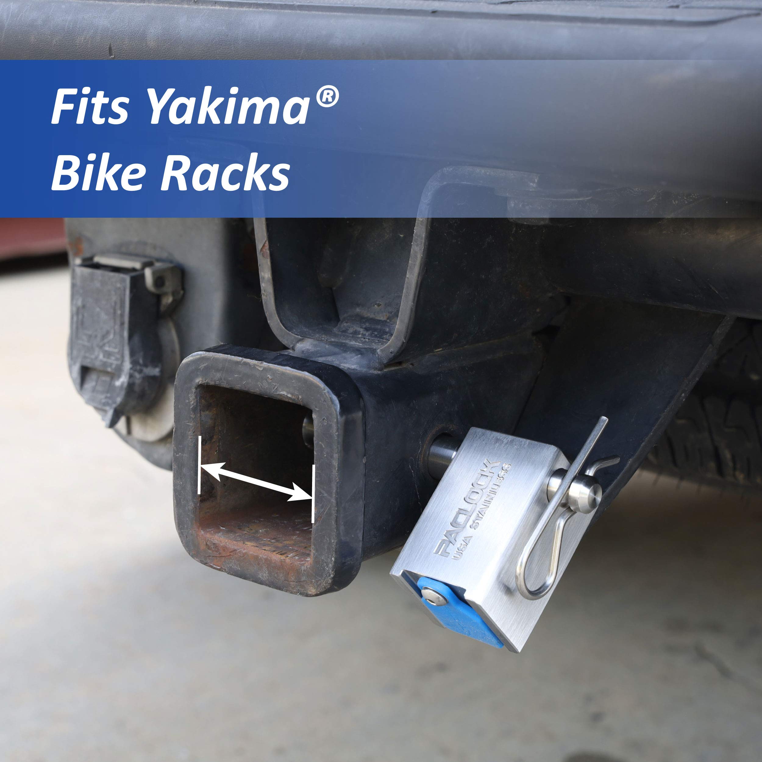 PACLOCK TL80S-YK-1 High Security Stainless Steel Hitch Lock - 6-Pin Cylinder, Compatible with Yakima Bike Racks, BAA Compliant (Keyed to #26537 with 2 Keys) - Perfect for Securing Bikes, Cargo Carriers and Outdoor Equipment During Travel & Storage