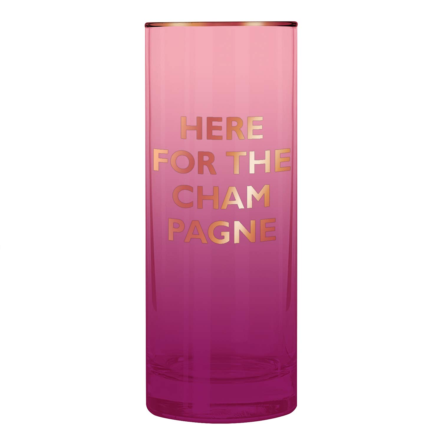 Creative Brands Slant Collections 17-Ounce Tom Collins Cocktail Glass in Gold/Magenta - Elegant Champagne Cocktail Glass for Parties, Weddings & Home Bar Decor