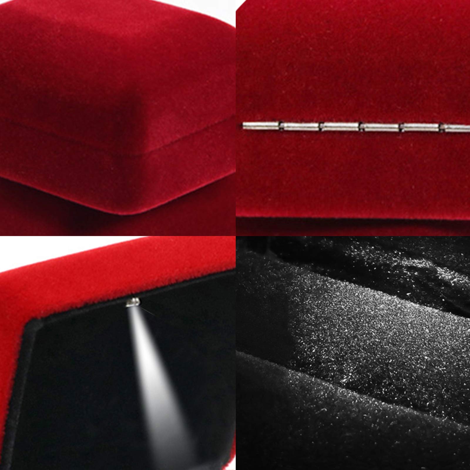 GBYAN Velvet Ring Box with LED Light - Premium Jewelry Display Gift Box for Proposal, Engagement, Wedding - Perfect for Romantic Surprises & Wedding Proposals