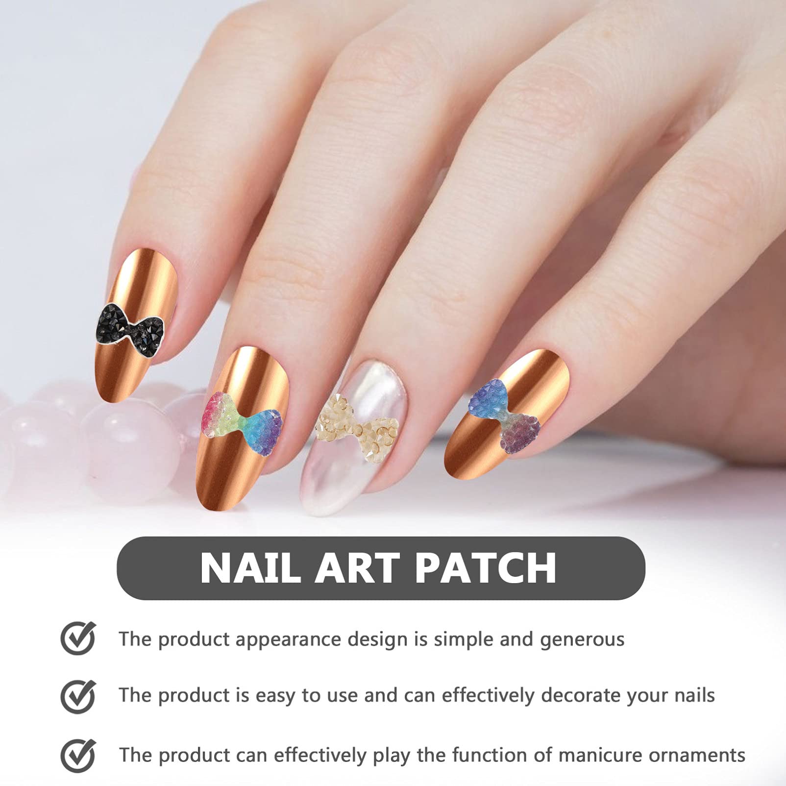 Beaupretty 10 Pcs Diamond Nail Art Patches - Crystal Nail Charms & Rhinestone Decorations for DIY Manicure - Perfect for Parties, Weddings, and Special Occasions
