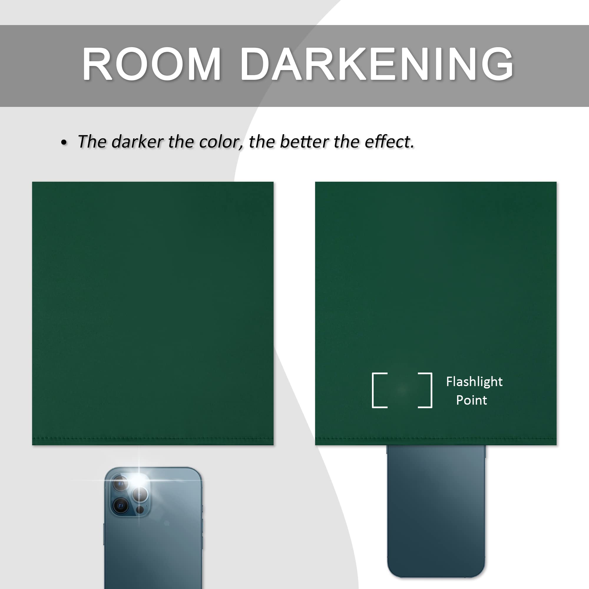 45 Inch Deep Green Blackout Thermal Insulated Curtains for Small Windows - 2 Panels Set (29W x 45L Inches, Hunter Green) - Perfect for Living Room, Bedroom & Narrow Windows - Blocks Light, Saves Energy & Enhances Privacy