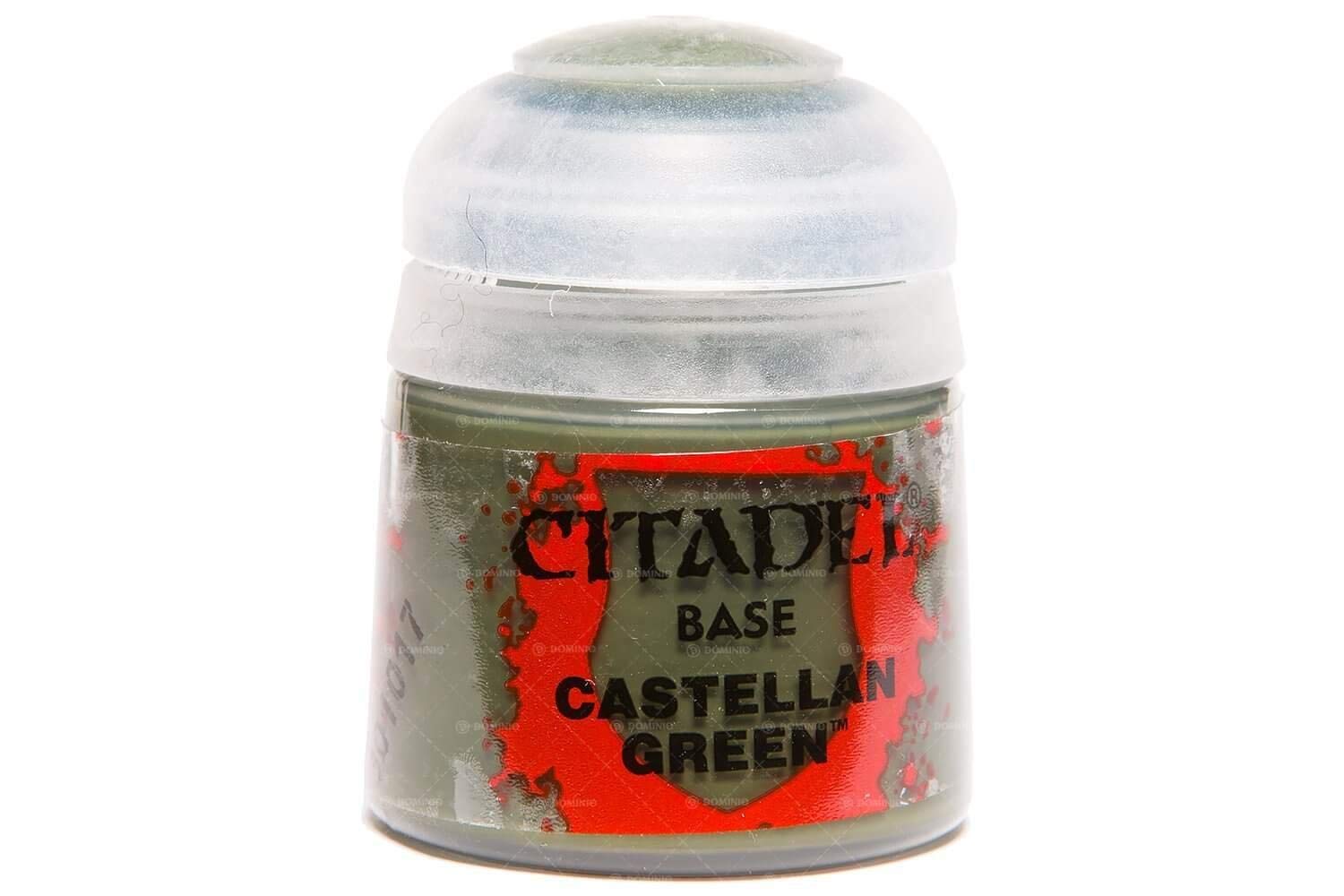 Games Workshop Citadel Base Paint - Castellan Green Acrylic Miniature Paint for Warhammer 40K & Tabletop Gaming - Perfect for Base Coating & Terrain Details