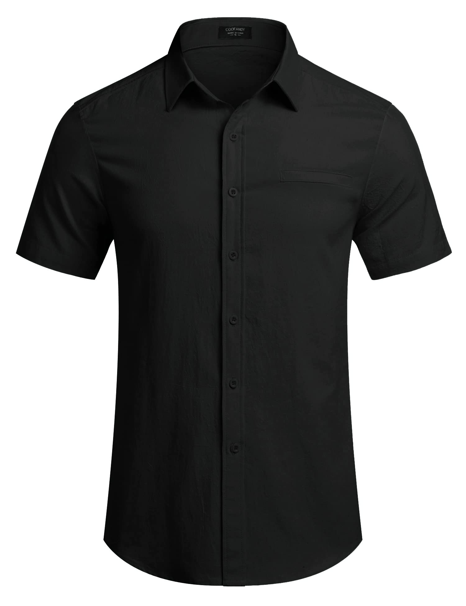 COOFANDY Men's Casual Linen Short Sleeve Button Down Shirt | Breathable Summer Hawaiian Beach Shirt for Vacation, Party & Outdoor Activities