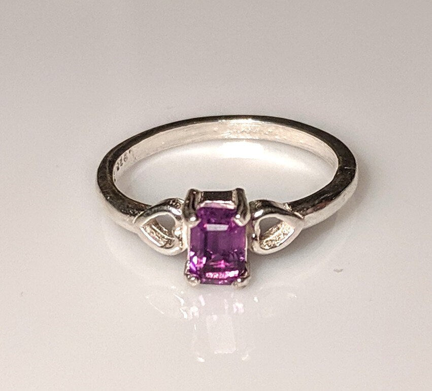 Natural Gemstone Sterling Silver Ring with Heart Accent - Citrine, Garnet, Peridot, Topaz, Amethyst Birthstone Jewelry | Perfect Gift for Her, Valentine's Day, Anniversary & Everyday Elegance