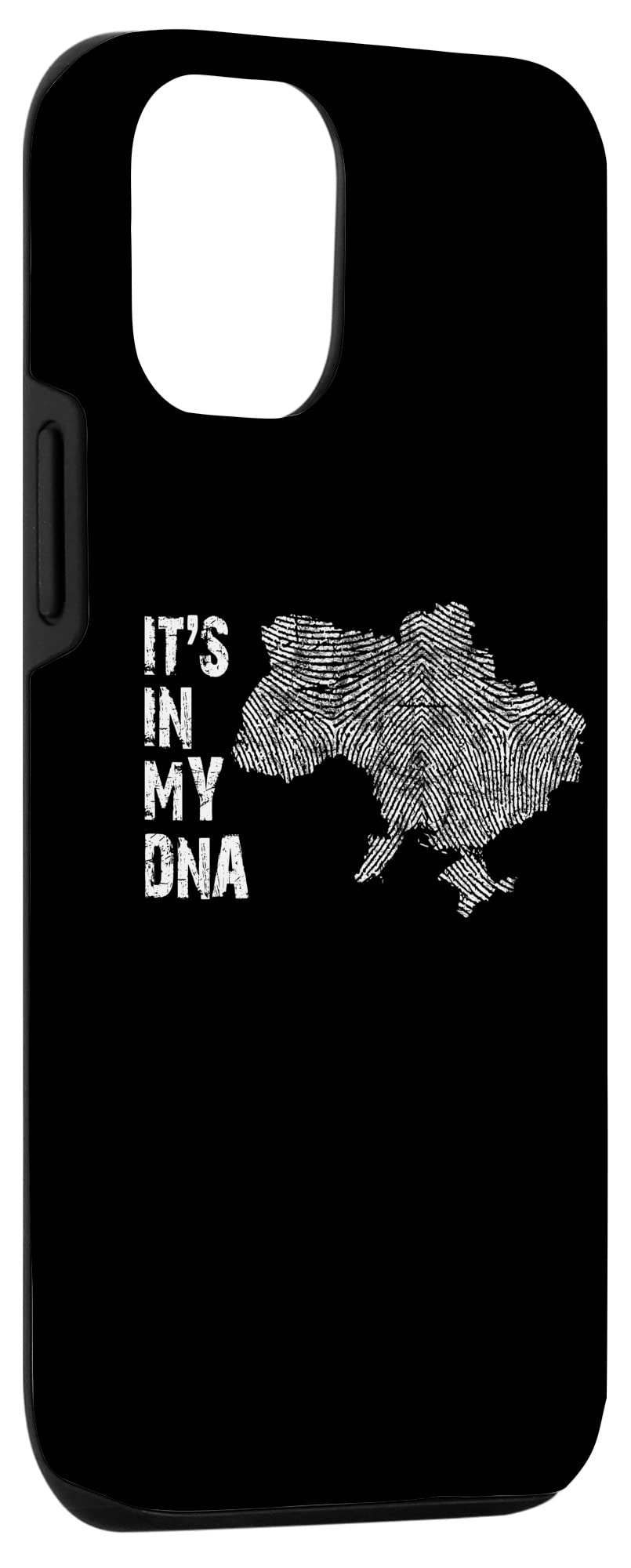 Vintage iPhone 12/12 Pro Case with Ukraine DNA Outline Map - Ukrainian Pride Phone Cover for Travel, National Support & Everyday Use