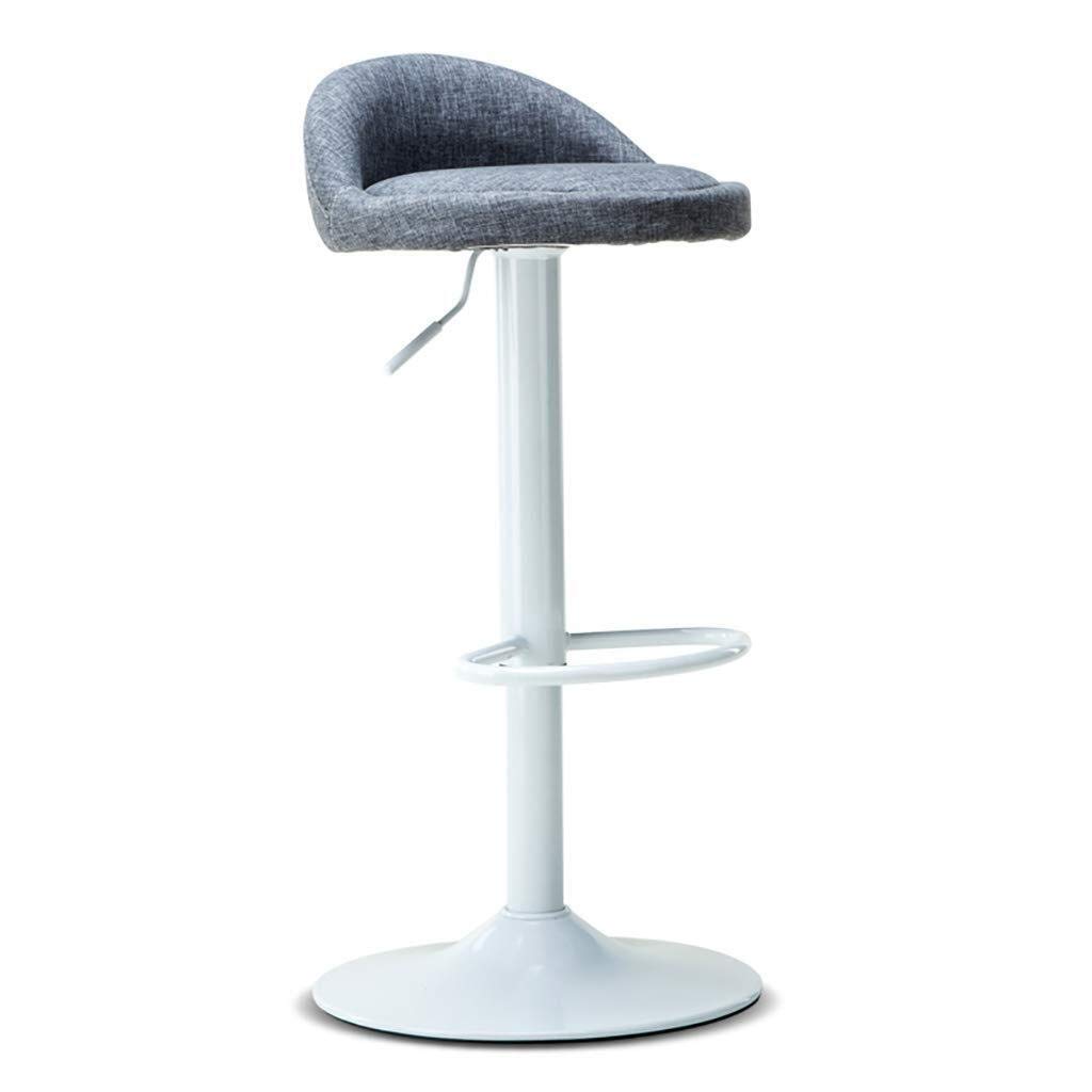 Sucastle WANGJUNAI Modern Minimalist Bar Stool - Cotton Linen Upholstered High Stool for Kitchen, Coffee Shop & Home Bar (Color: C) - Comfortable & Stylish Seating Solution
