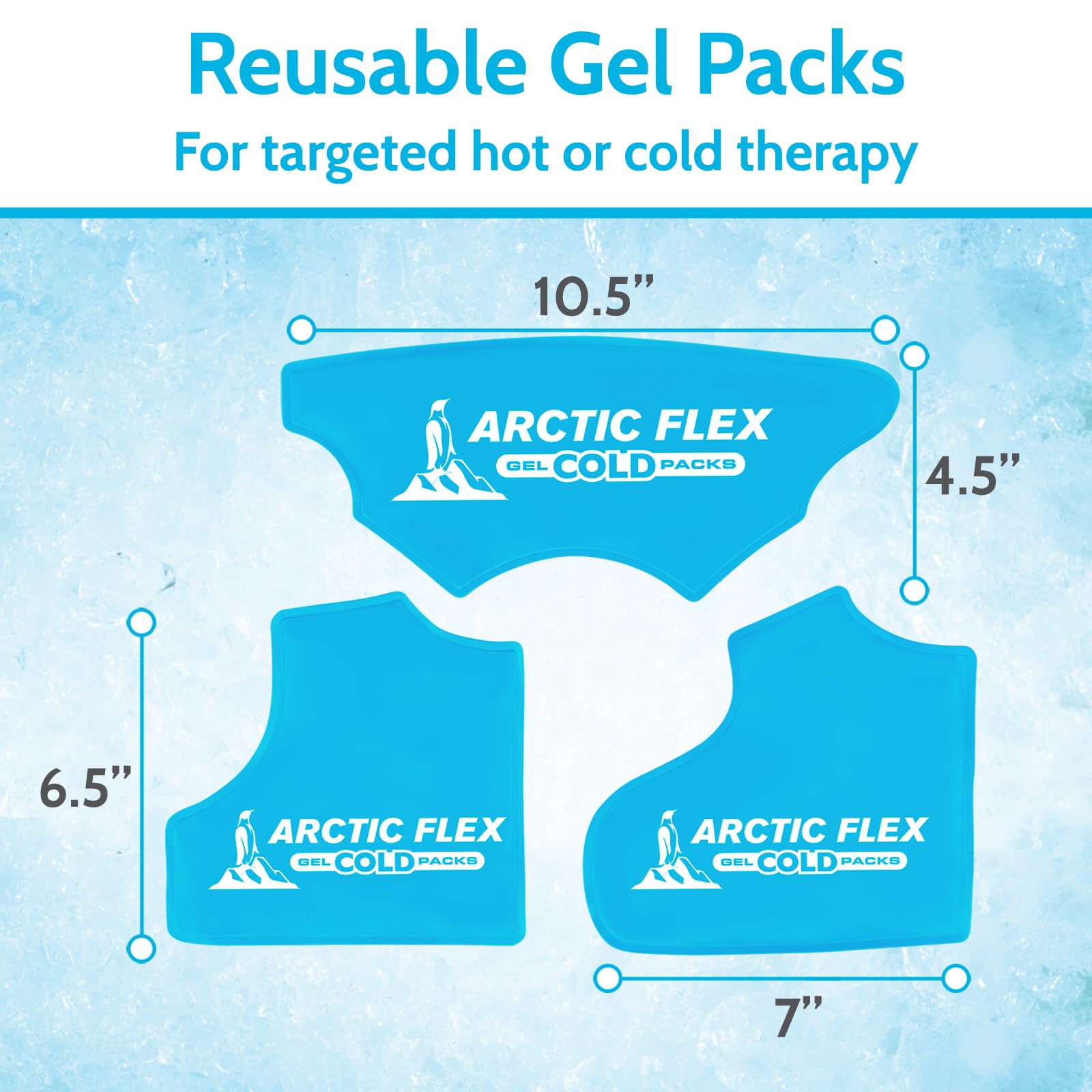 Arctic Flex Gel Replacement Packs - Reusable Hot & Cold Therapy Gel Ice Packs for Ankle Brace - Flexible Compression Wrap for Injury Recovery, Pain Relief & Swelling Reduction - Perfect for Athletes, Men & Women - Ideal for Sports Injuries, Post-Workout Recovery & Joint Pain Management