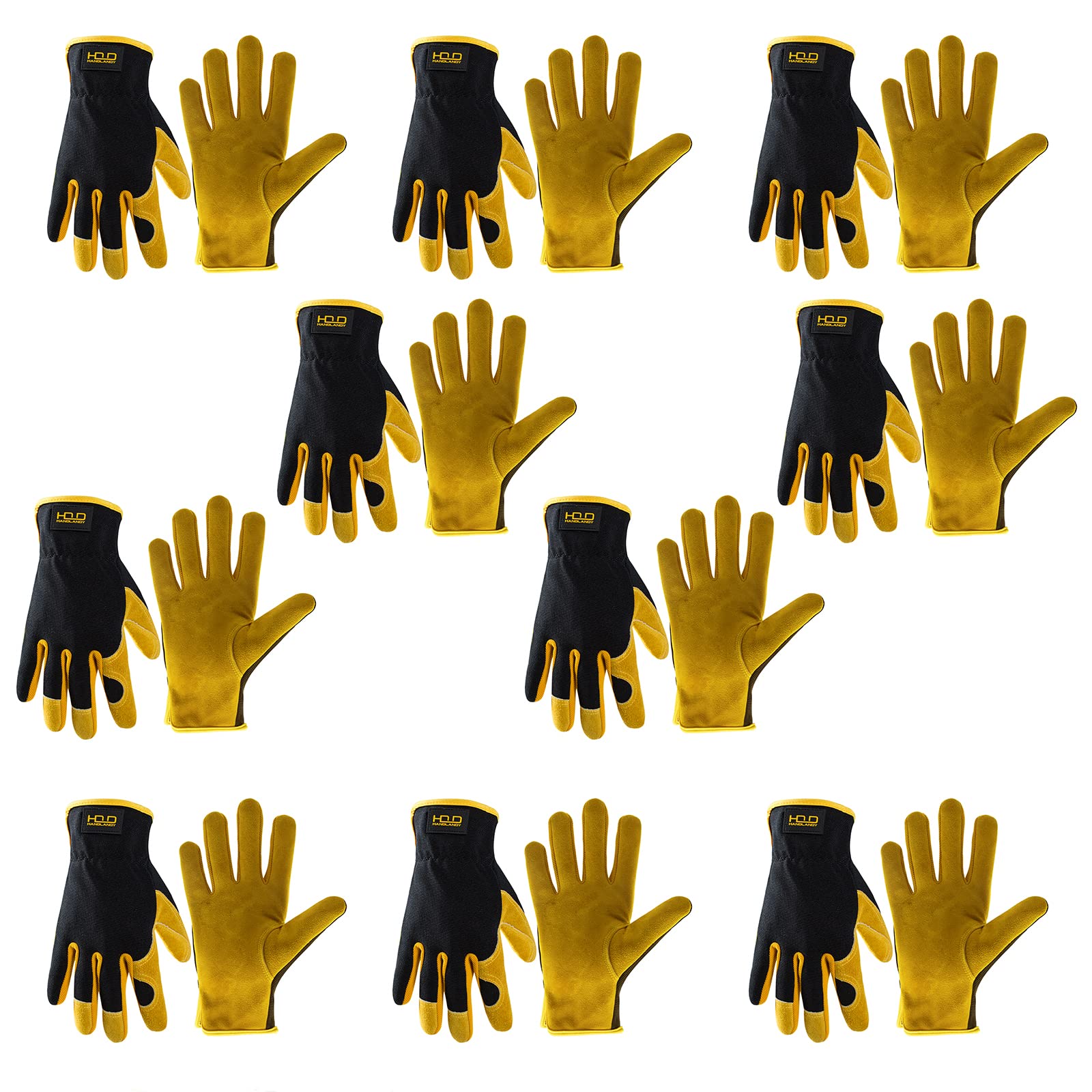Premium Cowhide Leather Work Gloves for Men & Women - Durable Gardening, Construction & Mechanic Gloves - Perfect for Outdoor Work, DIY Projects & Heavy Duty Tasks
