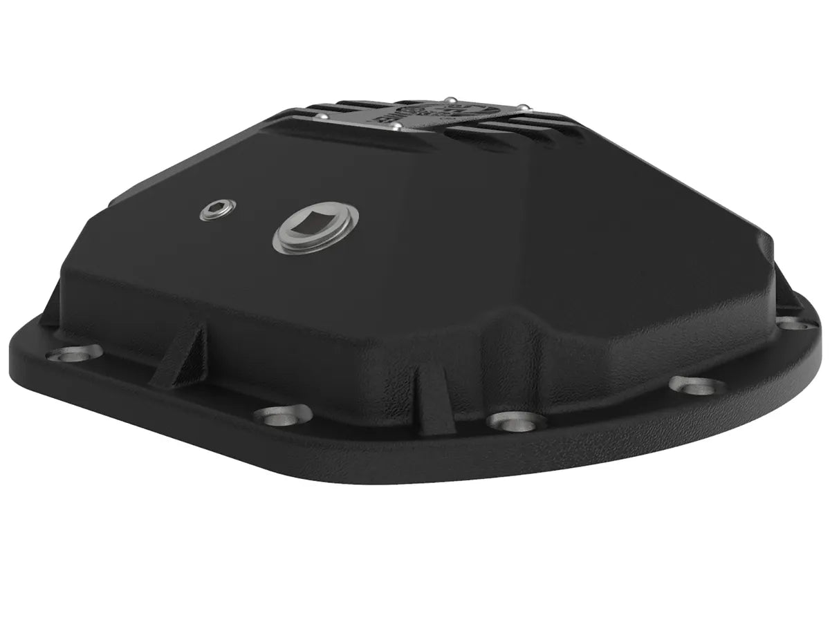 AFE Street Series Front Differential Cover (Black w/Machined Fins & Gear Oil) for Jeep Wrangler TJ & JK 1997-2018 (Dana 30) - Heavy Duty Off-Road Protection & Enhanced Cooling for Trail & Rock Crawling Adventures