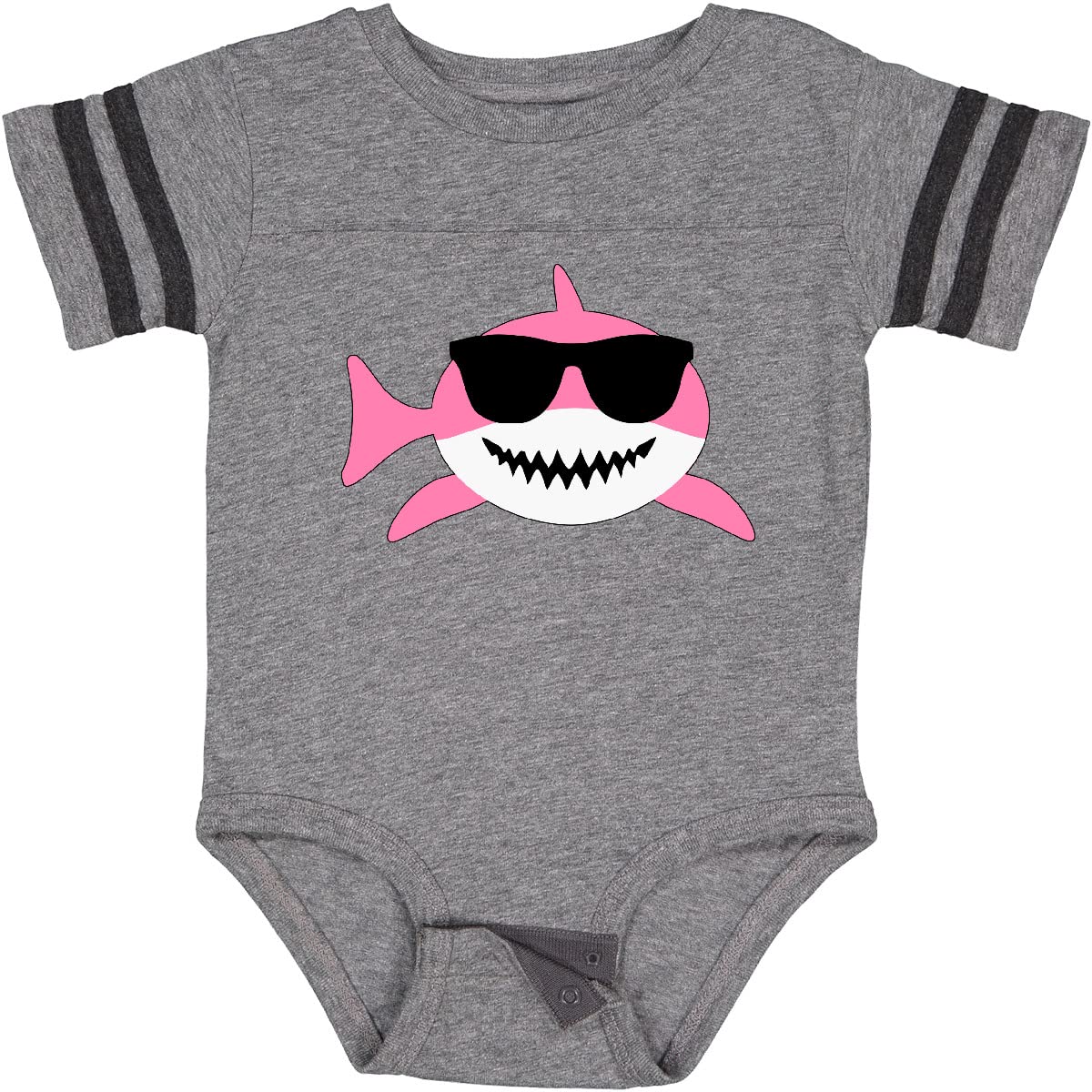 Inktastic Cute Pink Shark with Sunglasses Baby Bodysuit - Soft Cotton Onesie for Infants & Toddlers - Perfect for Beach Outings, Pool Parties & Summer Adventures