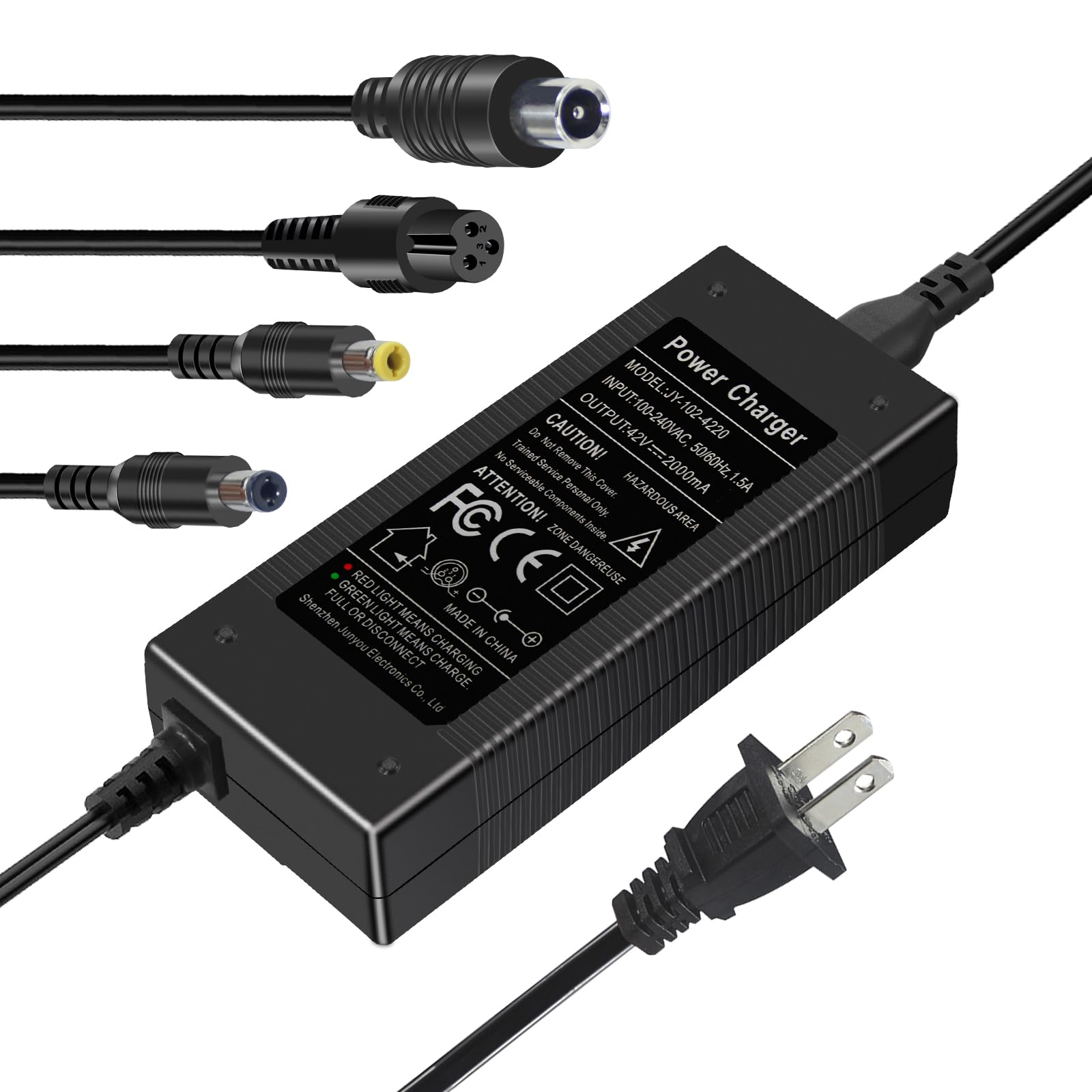 42V 2A Electric Scooter Charger for 36V Lithium Batteries - Compatible with Jetson, Gotrax, Swagtron, Hiboy & Segway Ninebot E-Bikes - Fast Charging for Commuting & Urban Travel