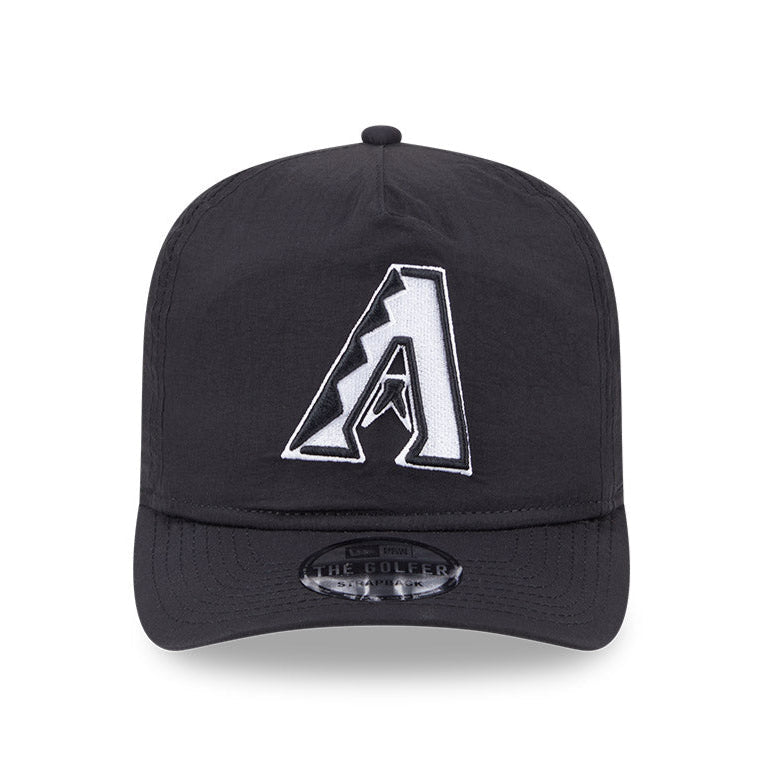 New Era Arizona Diamondbacks Strapback Hat - Black Nylon Golf & Casual Wear for Men & Women | Perfect for Baseball Games, Outdoor Activities & Everyday Fashion