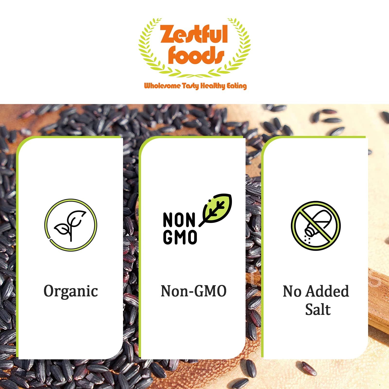 Organic Black Rice - Whole Grain Non-GMO High Fiber Low Sugar 2lb Pack | Healthy White Rice Alternative | Perfect for Buddha Bowls, Stir Fry & Meal Prep