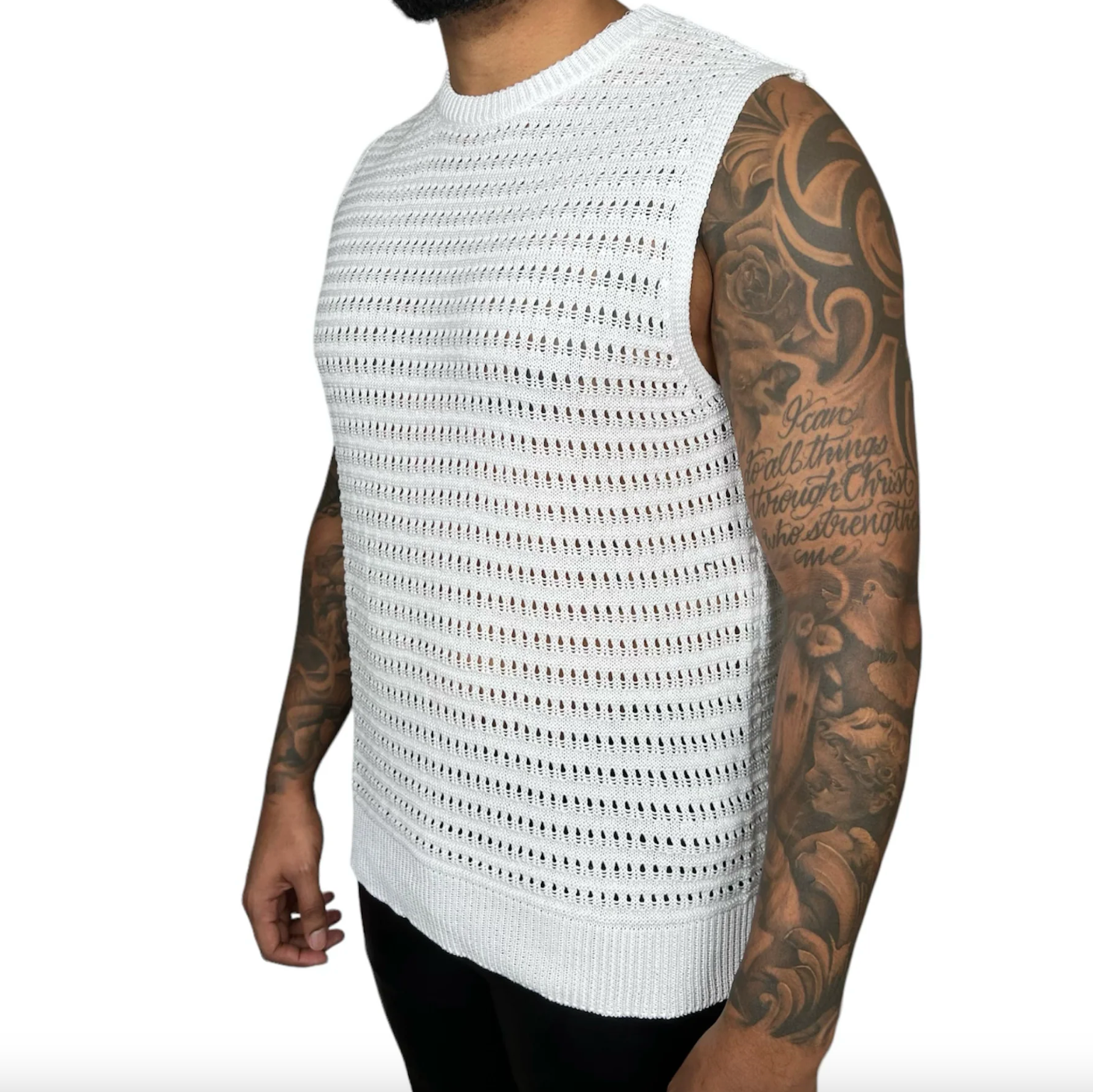 Boho Crochet Mesh Top for Men - Transparent T-Shirt Festival Outfit - Perfect for Music Festivals, Beach Parties & Summer Fashion