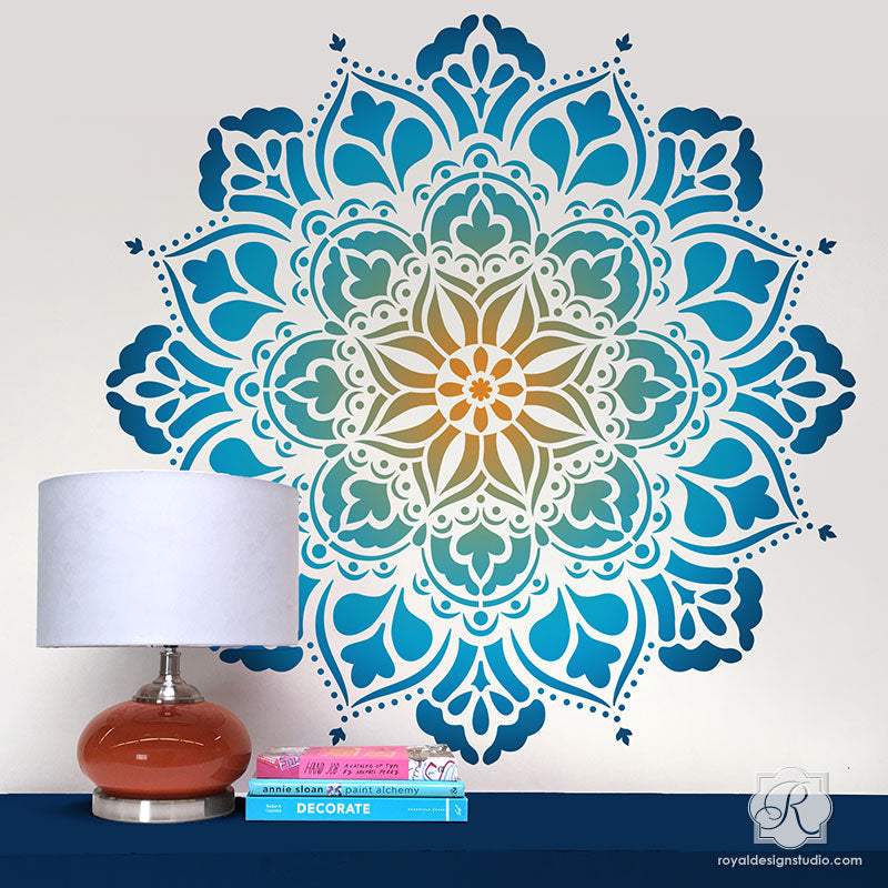 Ananda Mandala Stencil - Reusable DIY Painting Template for Wall Art, Fabric, Wood & Canvas - Perfect for Home Decor, Yoga Studios, Meditation Spaces & Spiritual Crafts
