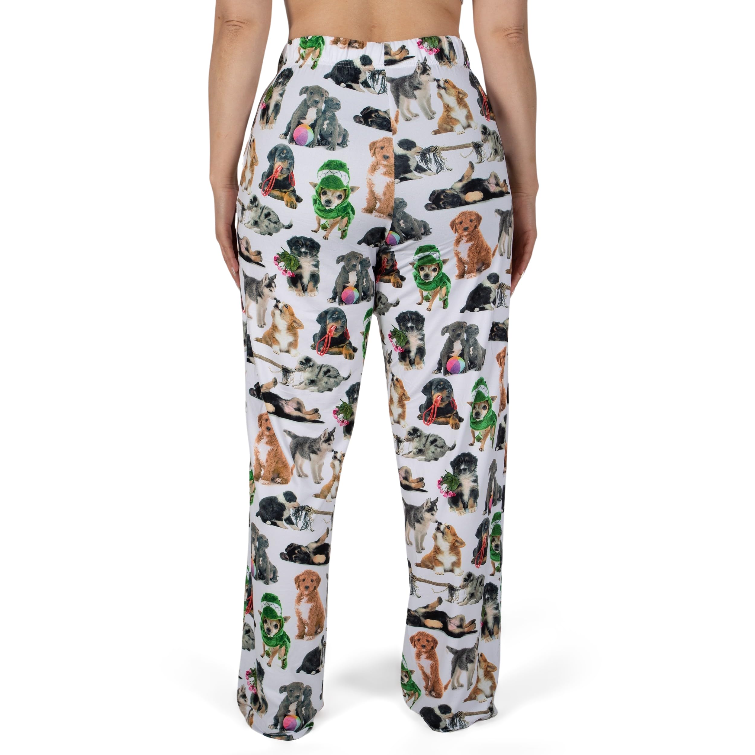 BRIEF INSANITY Dog Lover Pajama Pants - Soft Wide Leg Sleepwear for Women & Men - Cozy Unisex Loungewear - Perfect for Relaxing at Home, Dog Walking, and Netflix Nights
