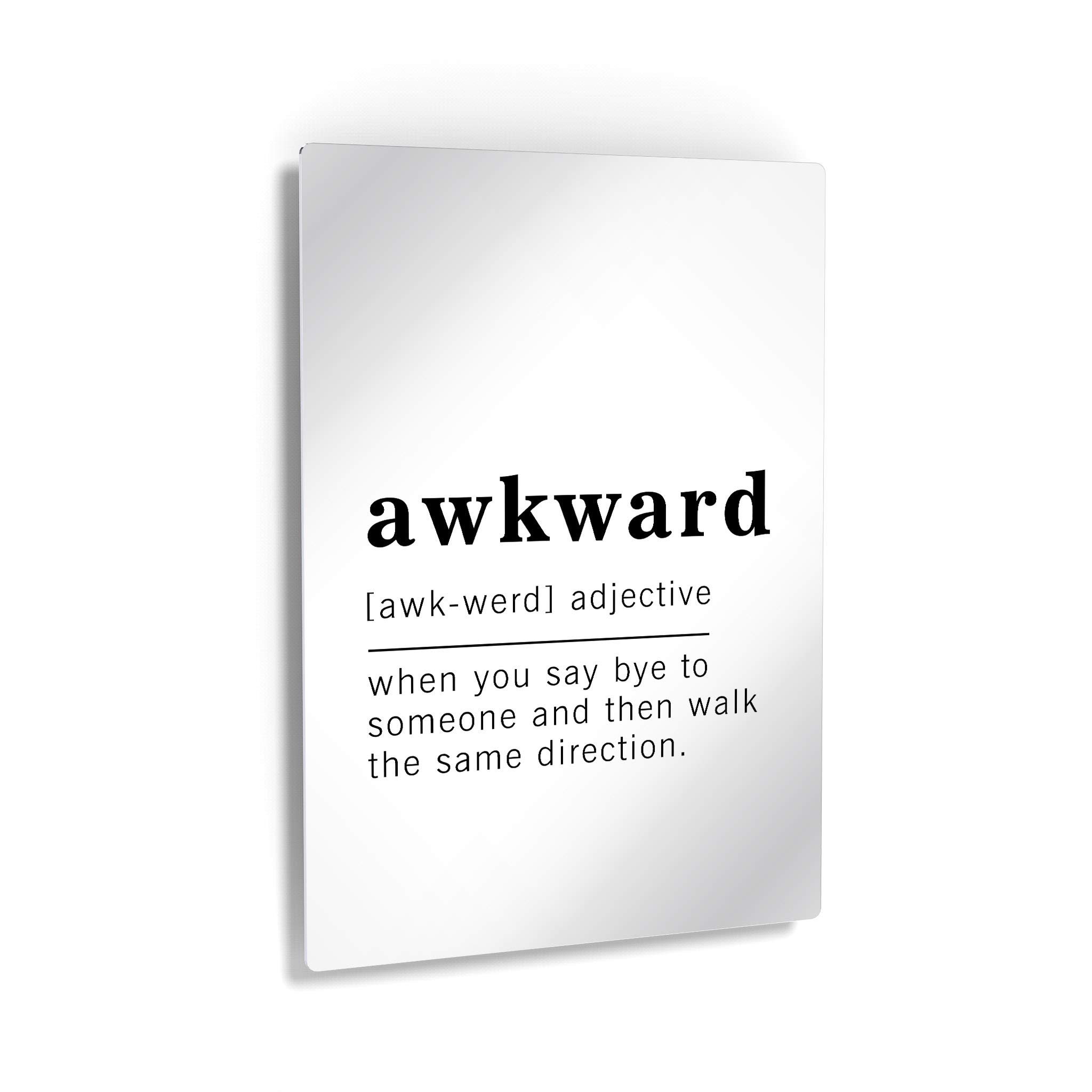 Funny Adjective Noun Dictionary Definition of Awkward Metal Print - Inspirational Quote Wall Art for Office, Living Room, Bedroom & Bathroom - Ready to Hang Home Decor (40x30 Inches, Made in USA) - Perfect for Gifts, Housewarming & Adding Humor to Your Space