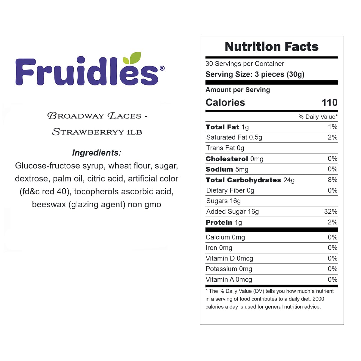 Fruidles Broadway Laces Strawberry Licorice Candy - 4lb Bulk Red Twisted Licorice Strings for Baking, Party Favors & Movie Snacks