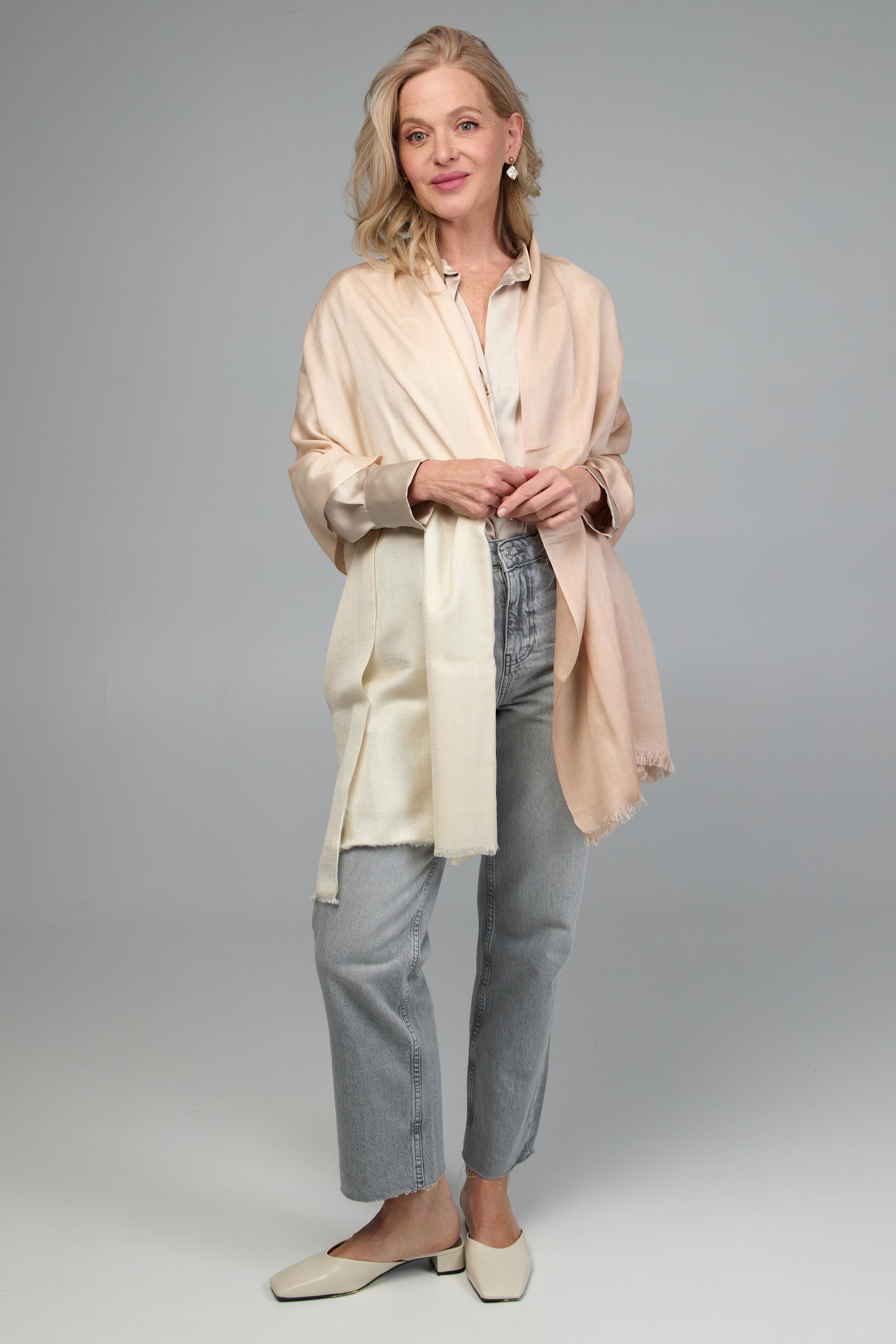 Luxury Cashmere Silk Scarf - Soft Ombre Wrap for Women - Perfect for Winter Fashion, Office Wear & Gift Giving