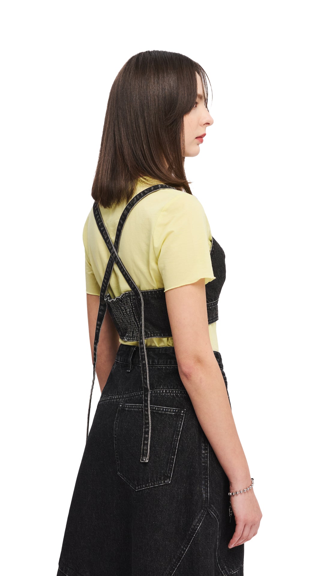 Black Denim Bra Top for Women - Comfortable Stretch Bralette with Adjustable Straps | Perfect for Casual Wear, Layering, and Everyday Outfits
