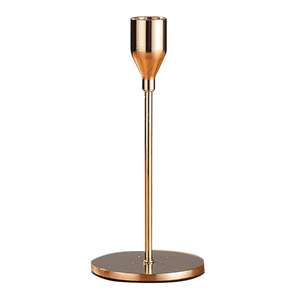 Nordic Luxury Style Elegant Candle Holders - Set of 2 Small Candlesticks for Romantic Dinner, Wedding Centerpiece & Home Decor (Size S)