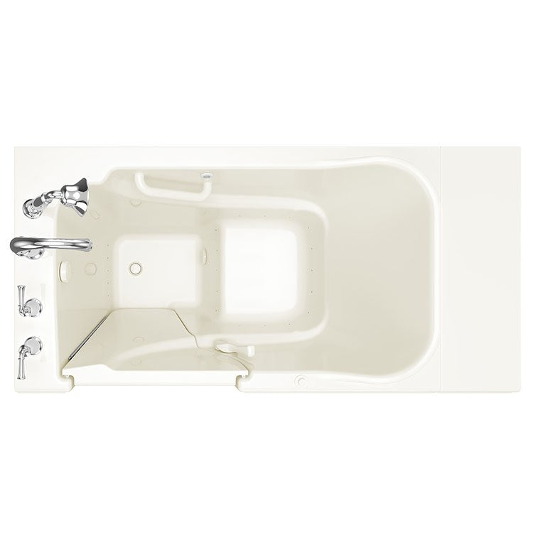 3052 Series 30W x 52L Gelcoat Walk-In Air Spa Bathtub with Left Hand Drain & Faucet - Perfect for Home Relaxation and Hydrotherapy