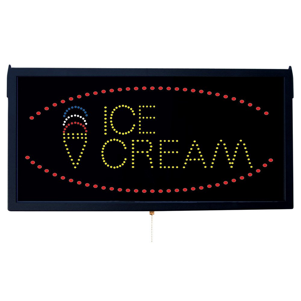 High Visibility LED Ice Cream Sign - Bright Outdoor Advertising Light for Shops & Dessert Stores - Perfect for Storefronts, Food Trucks & Nighttime Business Promotion