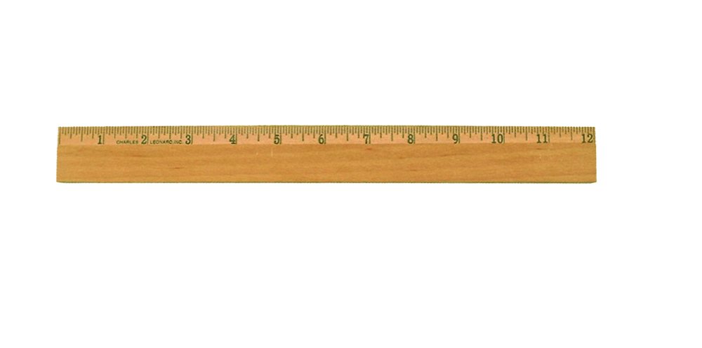 Charles Leonard 12 Inch Wood Ruler with Metal Edge - Single Bevel, Varnished Finish - 12-Pack (77312) - Perfect for Office, School, Crafting & DIY Projects