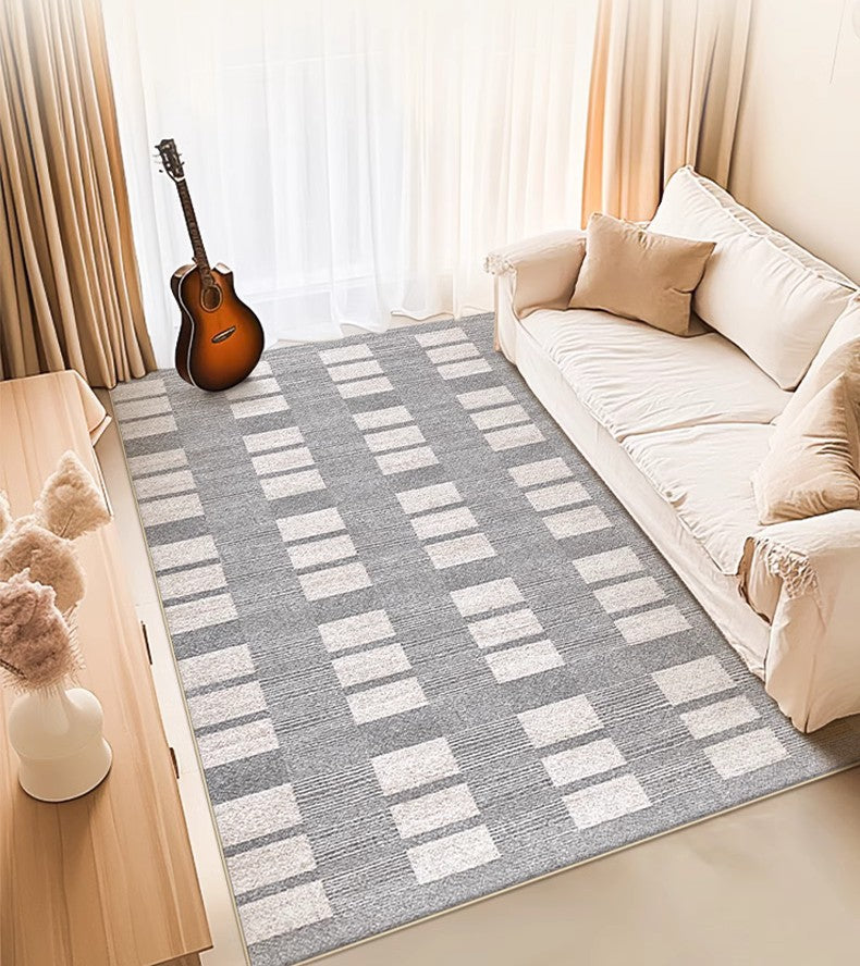Modern Geometric Area Rug - Extra Large Gray Floor Carpet for Dining Room, Living Room, Bedroom & Office - Non-Slip Soft Home Decor Rug for High Traffic Areas