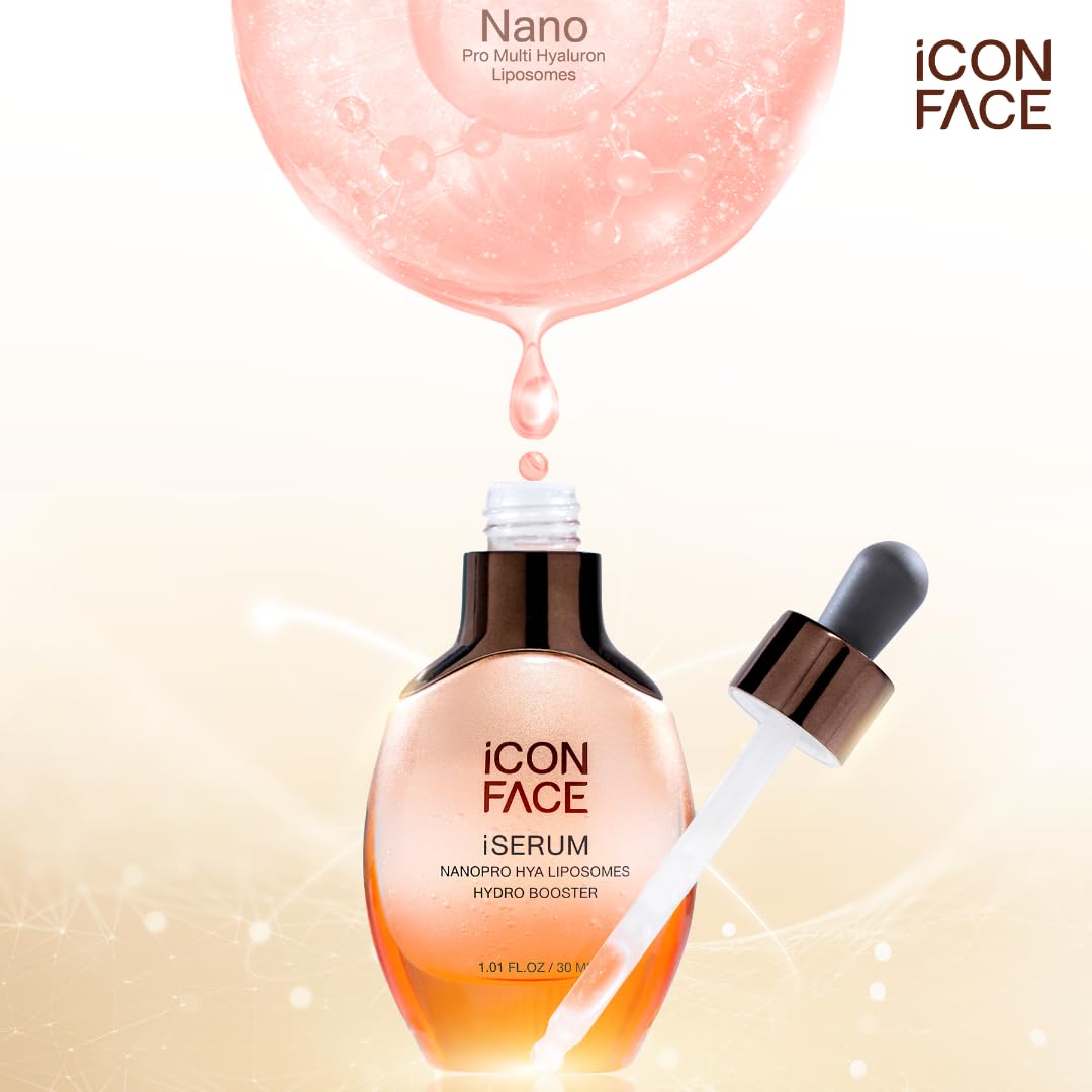 iCon Face iSerum - 20x Nano Hyaluronic Acid Anti-Aging Serum for Deep Hydration & Collagen Boost, 12-Hour Moisturizing with Natural Arbutin & Pearl Extract, 30ml | Perfect for Dry Skin, Wrinkles & Daily Skincare Routine