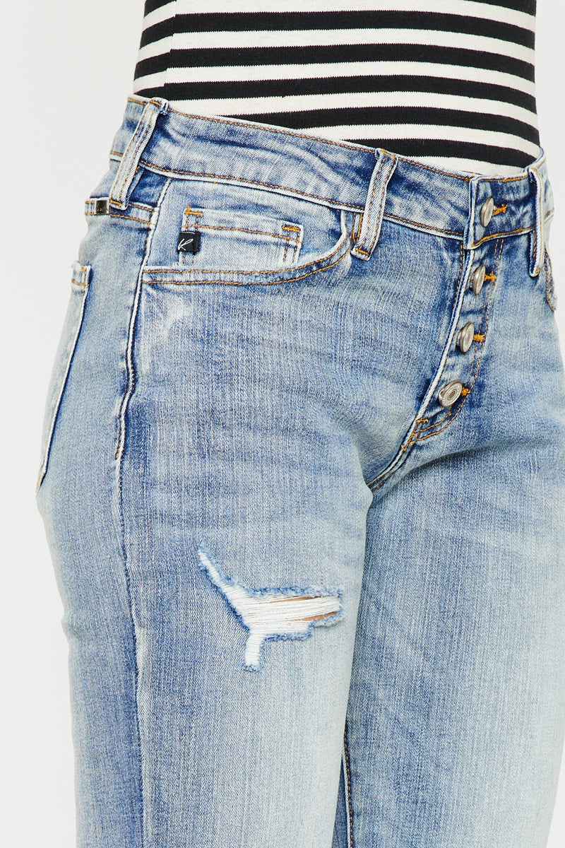 Clarie Mid Rise Boyfriend Jeans for Women - Comfortable Stretch Denim Pants with Relaxed Fit - Perfect for Casual Wear, Weekend Outfits and Everyday Fashion
