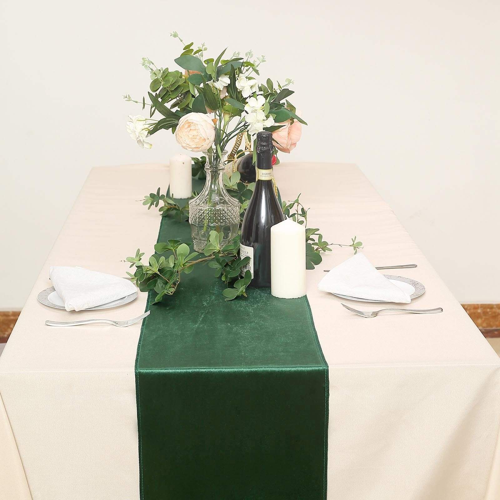12x107 Inch Premium Velvet Table Runner - Elegant Wedding & Event Table Linens - Perfect for Weddings, Banquets, and Home Decor