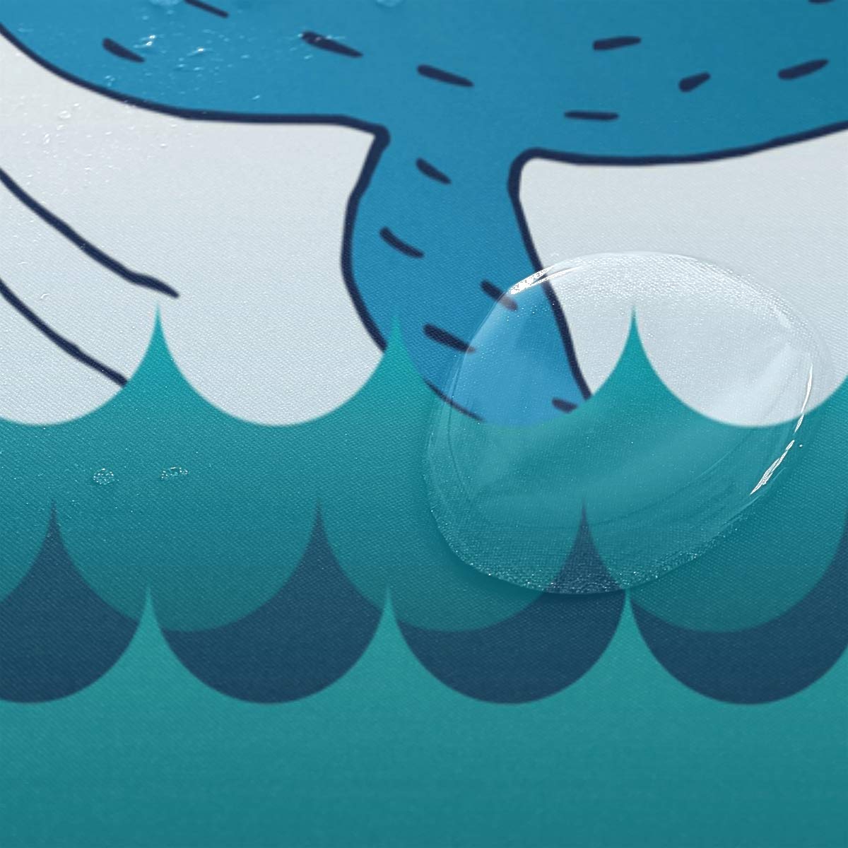ALAZA Whale Cartoon Shower Curtain 66x72 Inch - Waterproof Polyester Bathroom Decor with Hooks | Cute Ocean Theme for Kids & Adults Bathroom Decorations