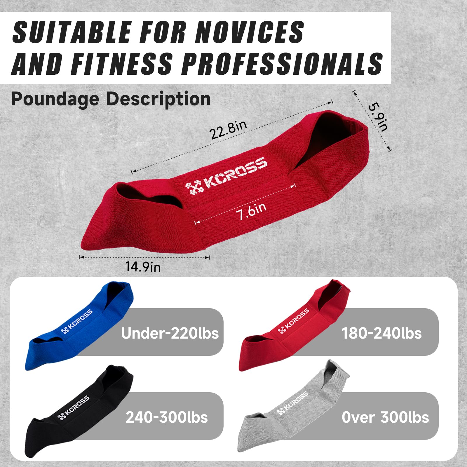 KCROSS Adjustable Bench Press Band for Men & Women - Heavy Duty Weight Lifting Resistance Bands for Strength Training, Push Up Exercises & Home Gym Workouts - Perfect for Beginners to Advanced Athletes