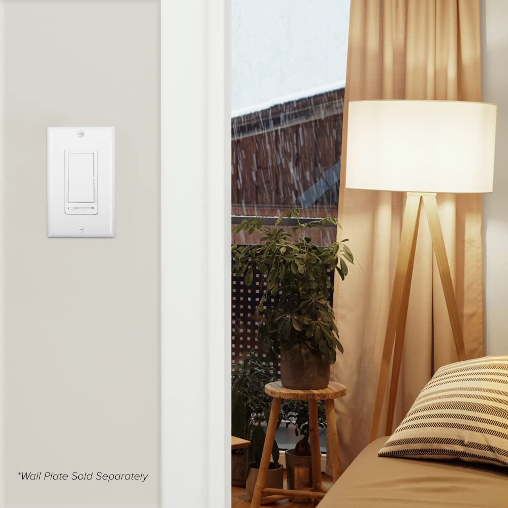 Maxxima 10 Pack LED Slide Dimmer Rocker Switch & Screwless Wall Plate Combo Kit - Dimmable Light Control for Home, RV, Marine, and DIY Electrical Projects