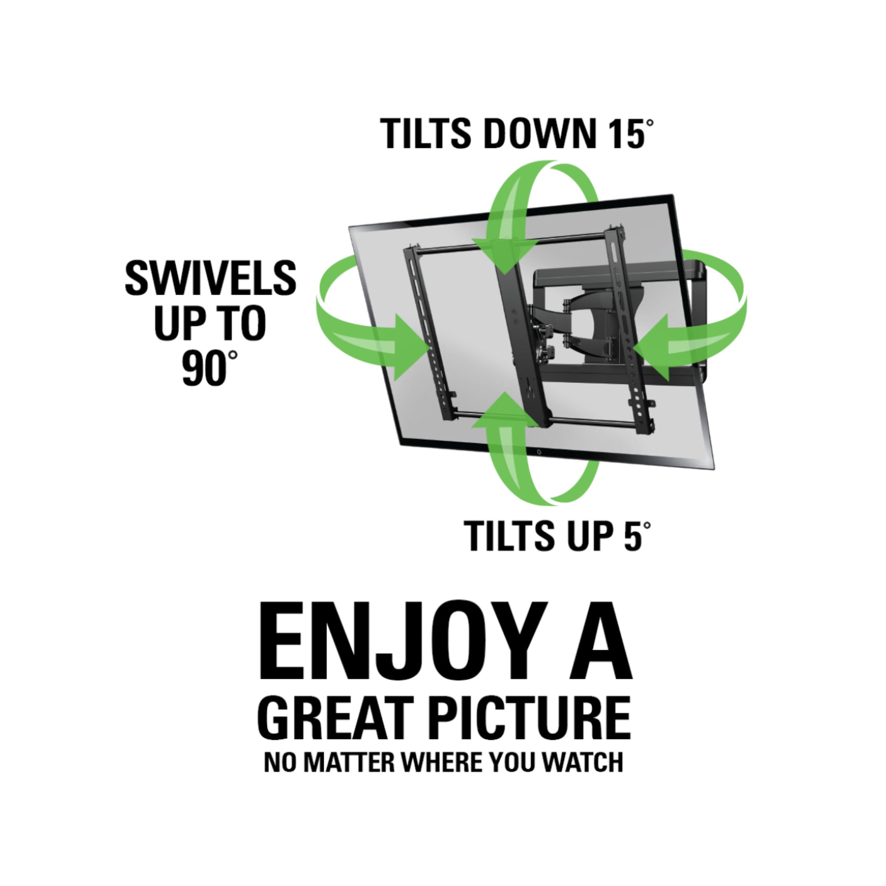 Sanus VMF7620 B1 Full Motion TV Wall Mount for 37-55 Inch TVs - Articulating Arm for Optimal Viewing in Living Rooms & Bedrooms