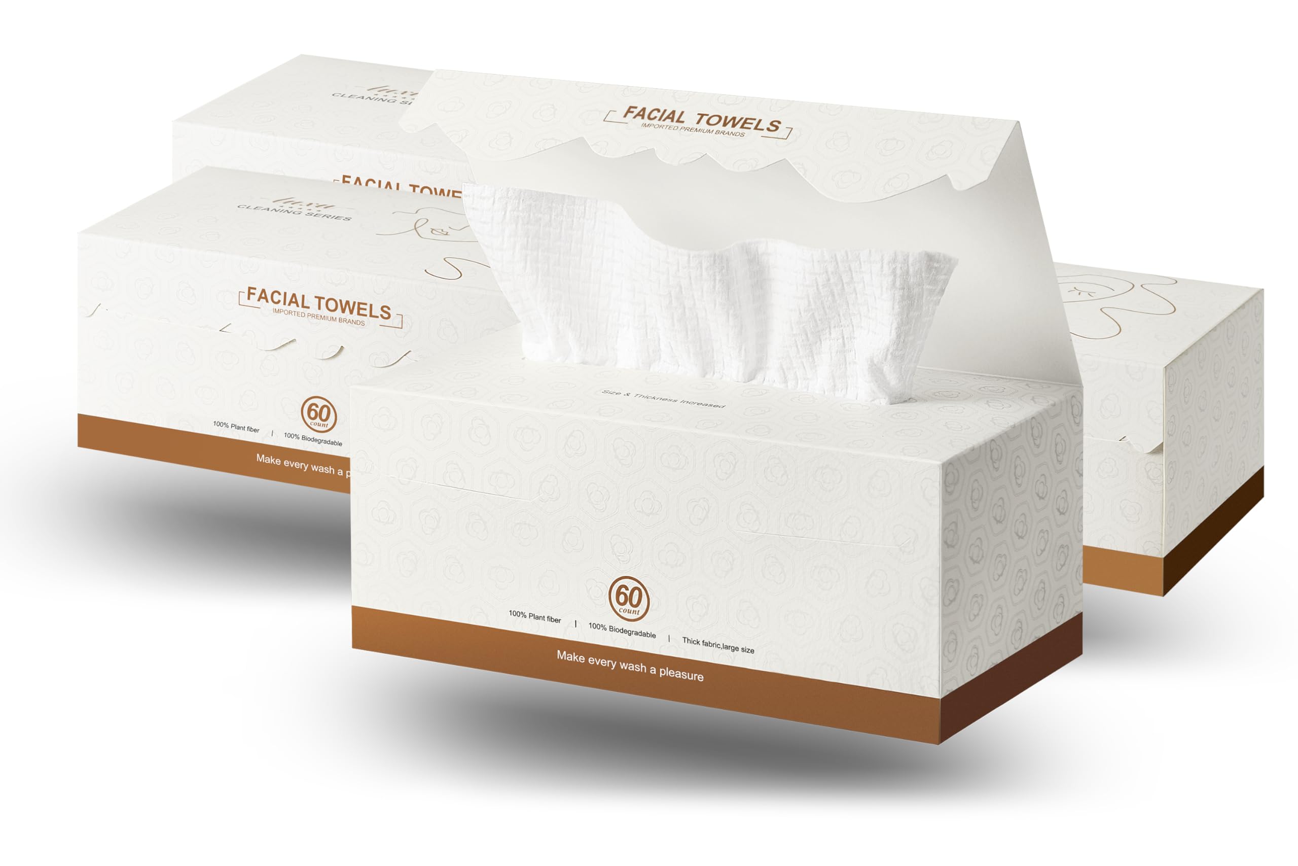 LUXU Biodegradable Disposable Face Towels - 240 Count Extra Thick & Super Absorbent Plant Fiber Facial Washcloths | Hypoallergenic for Sensitive Skin, Cruelty-Free & Eco-Friendly | Perfect for Travel, Gym, Makeup Removal & Daily Skincare Routine