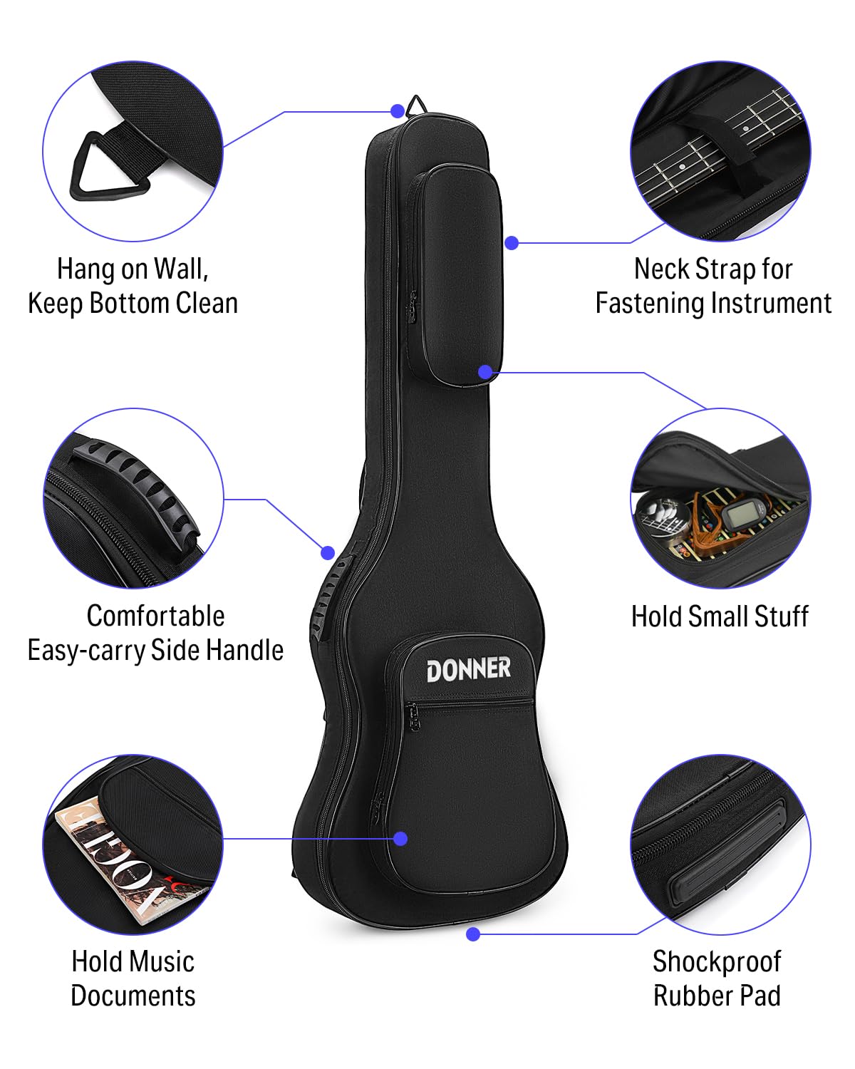 Donner Guitar Case - Durable & Lightweight Hard Shell Case for Acoustic & Electric Guitars - Perfect for Travel, Gigging & Home Storage